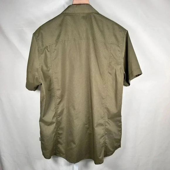 KUHL Stealth Size Medium Men Short Sleeve Shirt Olive Green - Picture 4 of 7